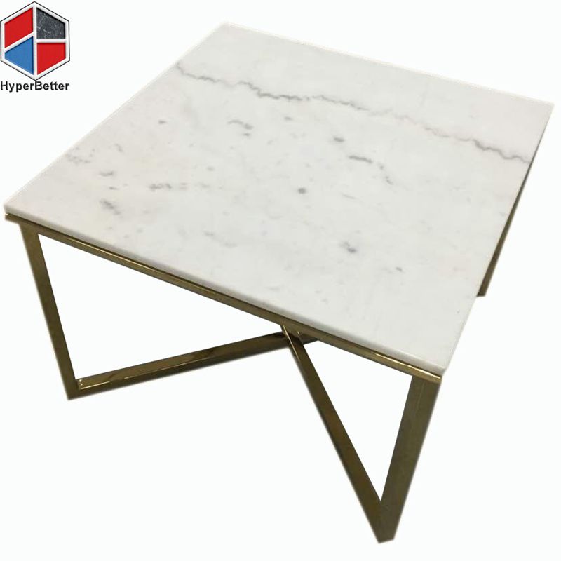 White dining top square marble coffee table