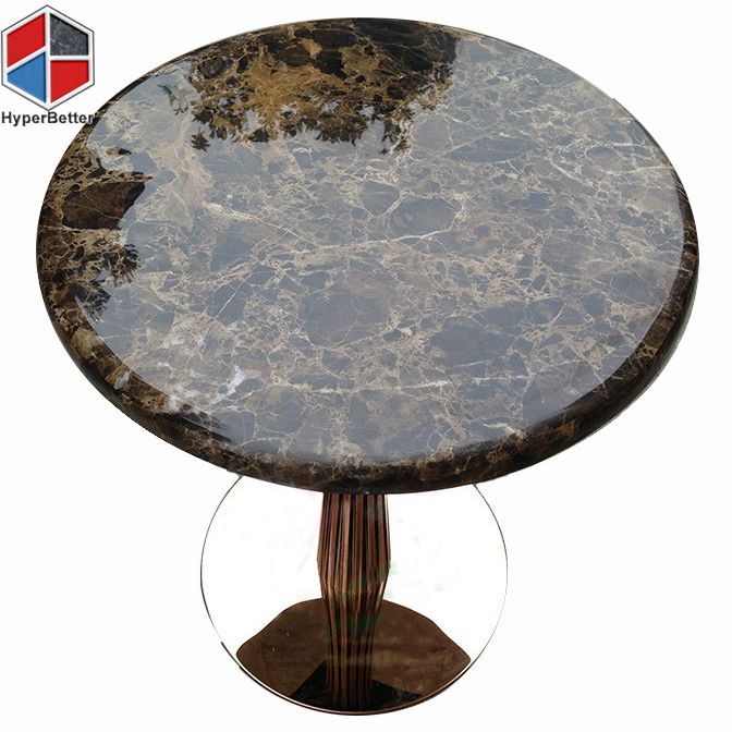 Modern coffee table marble top and metal leg dining table