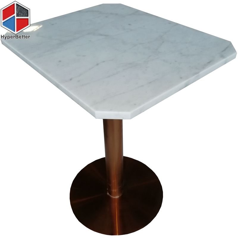 New custom cut edge rectangle marble stone dining coffee table