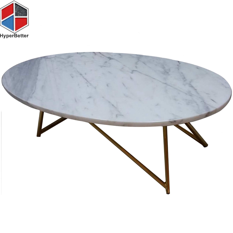 Carrara white oval oval marble dining table