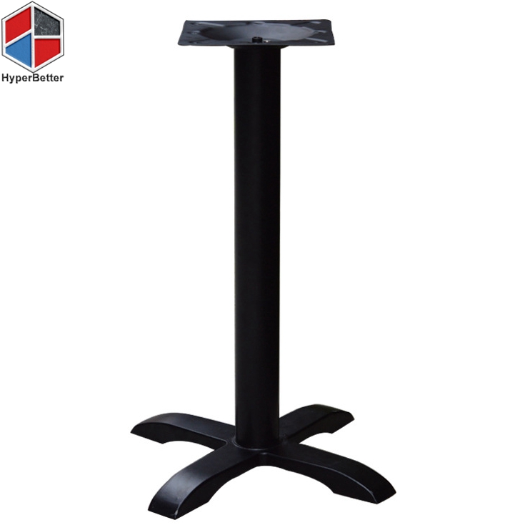 Simple black Cast Iron 4 legs cross table base