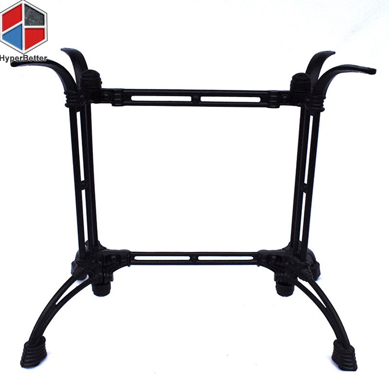For rectangular table black iron double table base
