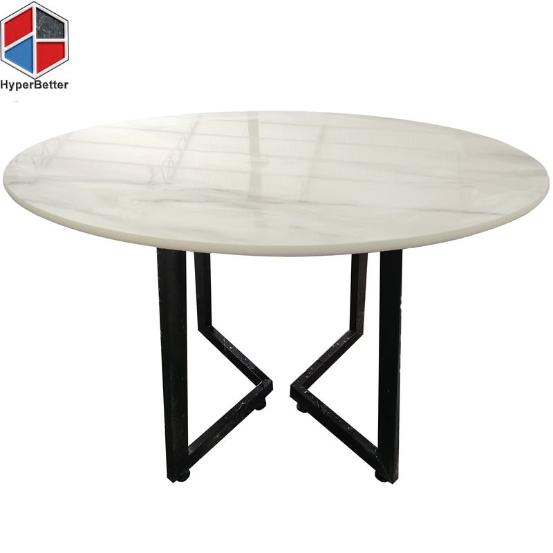 Oval artifical marble dinning table
