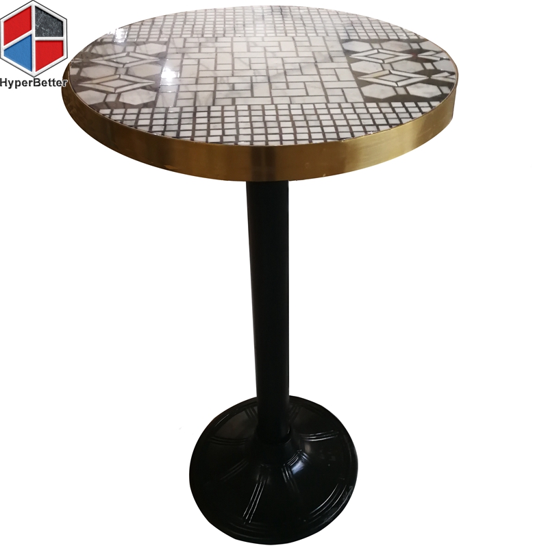 70cm carrara white marble mosaic bistro table tops