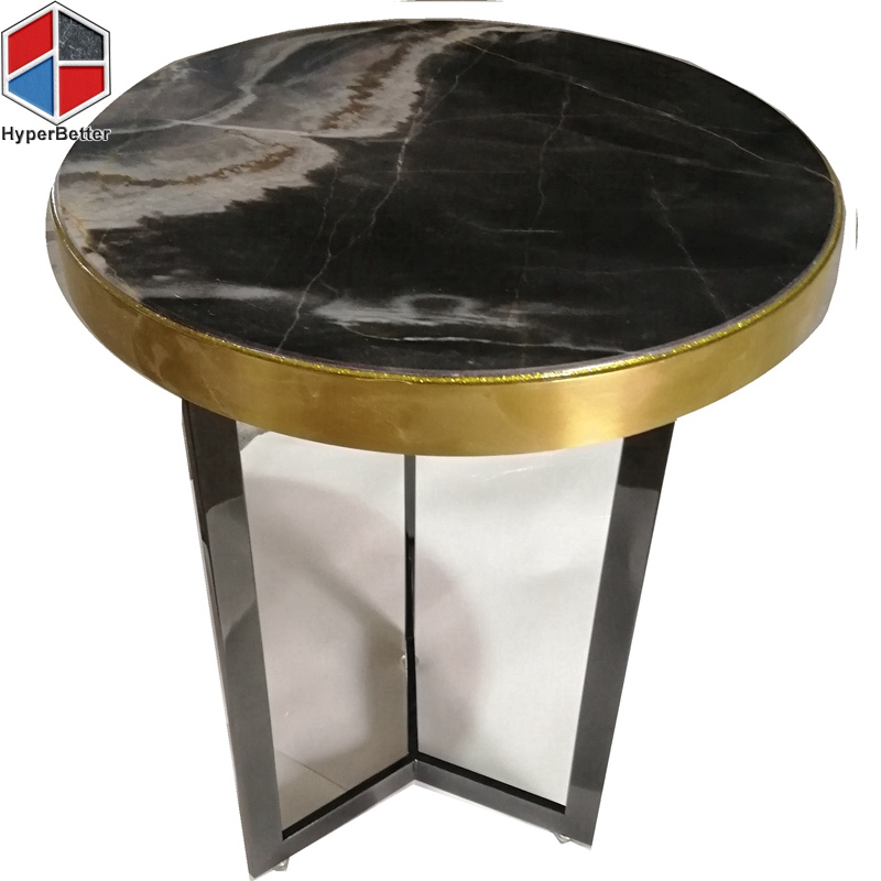 Marble topped pedestal side table
