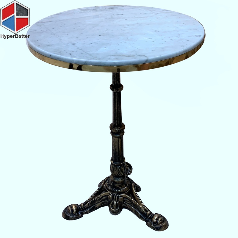 55cm metal trim round marble table tops