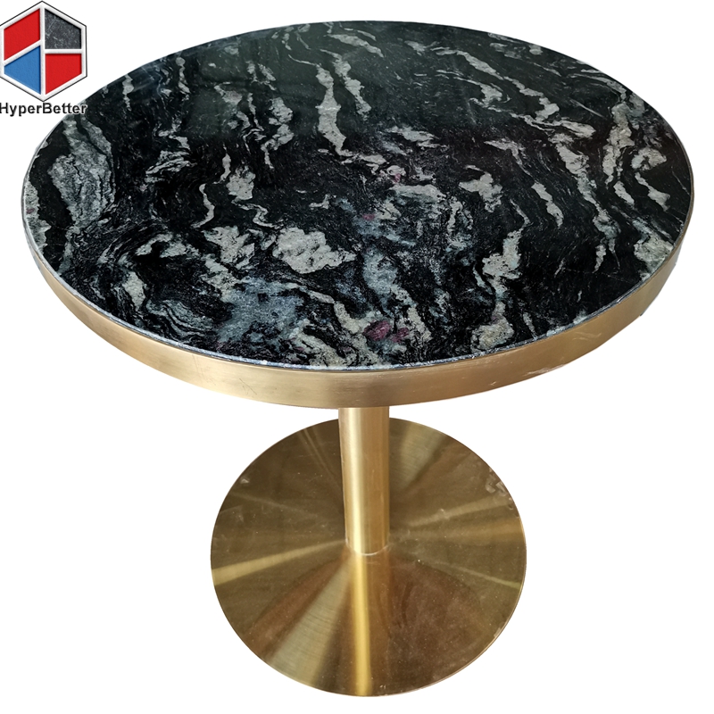 Round Cosmic black granite dinner table