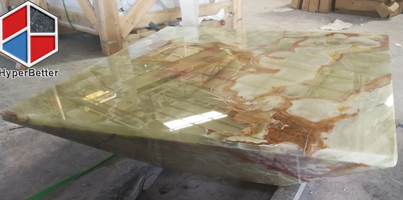 Green onyx solid cube coffee table