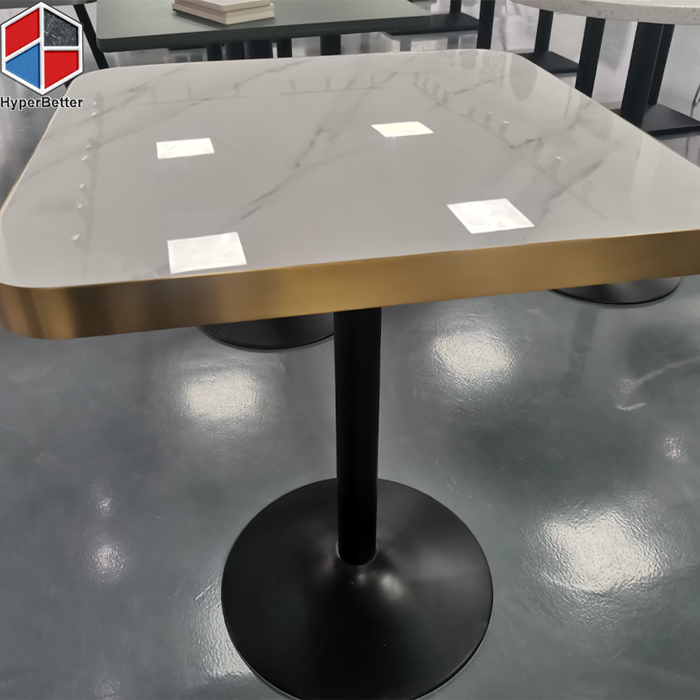 white artificial marble top dinning table