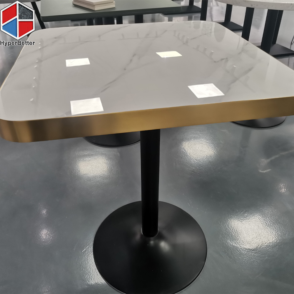 white artificial marble top dinning table