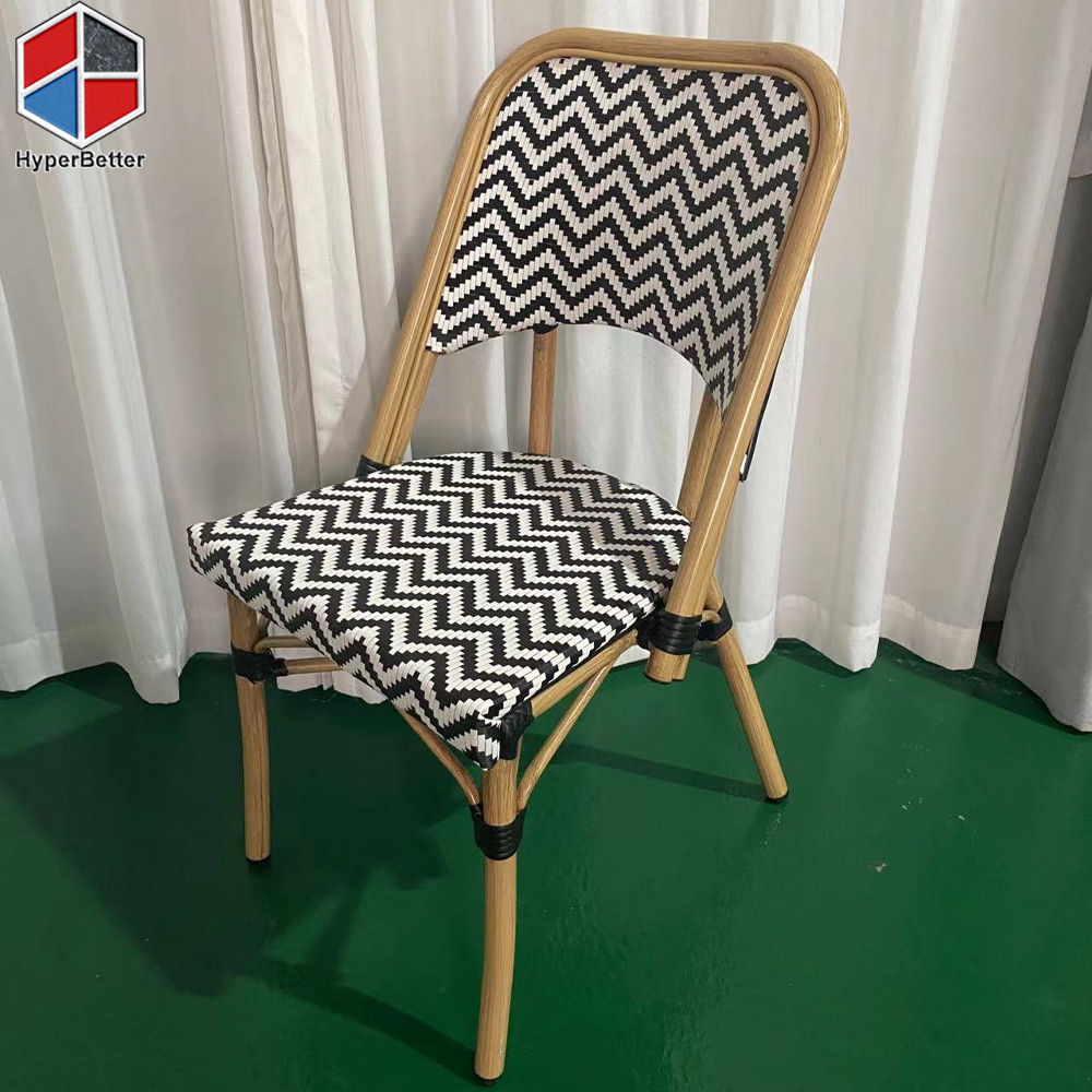 Black white textilene chairs