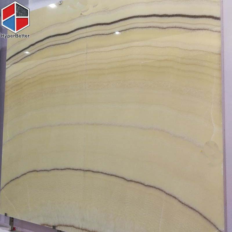 Black lines beige onyx slab (2)