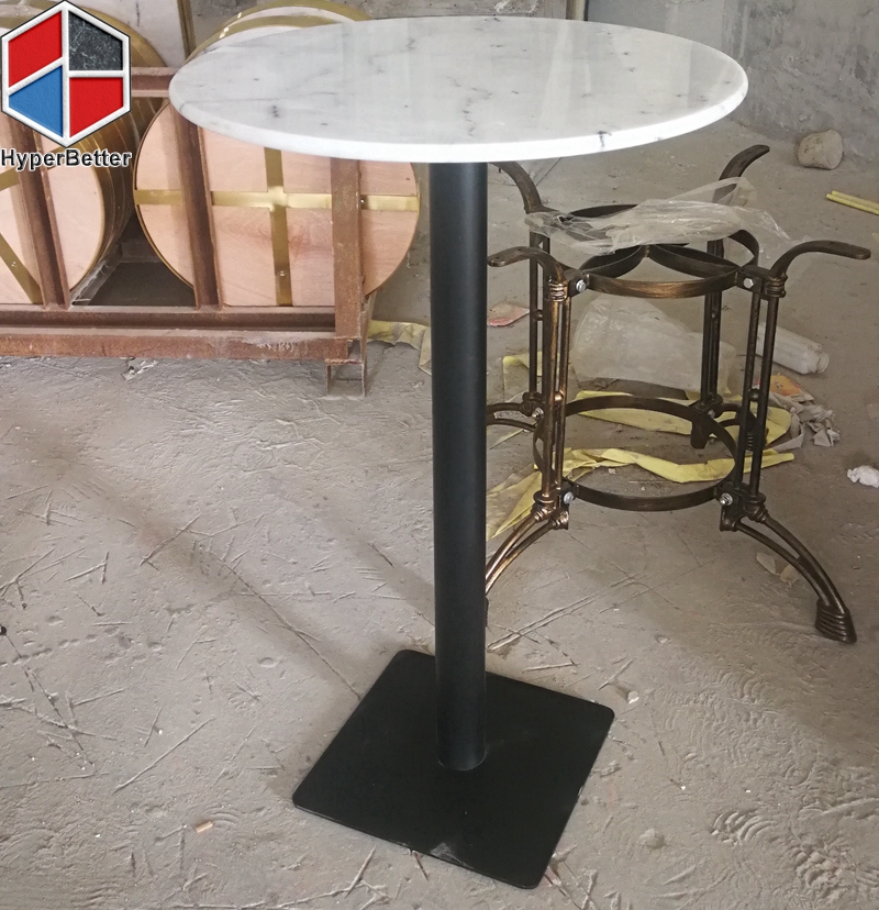 Round White Marble High Top Table, High Top Round Table
